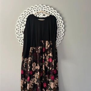 Floral Black and Pink Dress